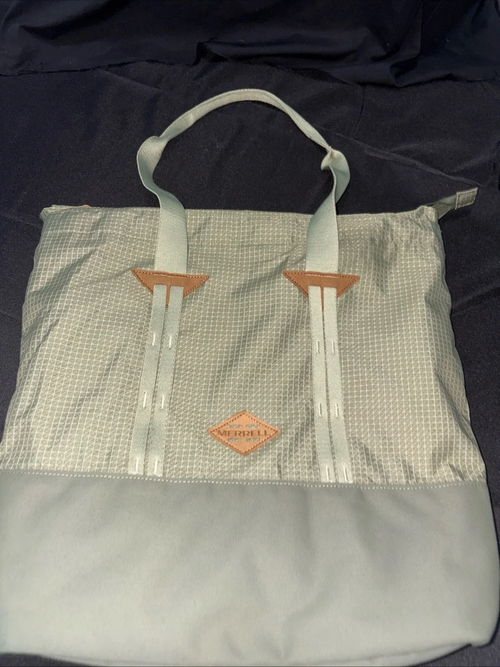Merrell Women's Sage Green Canvas Tote with Leather Accents